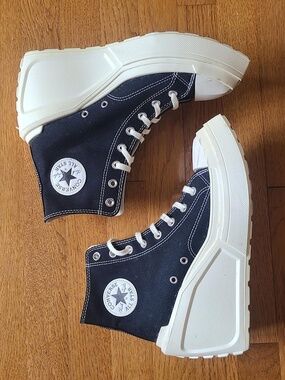 Converse Chuck 70 De Luxe Wedge Sneaker Womens 10.5 Black Platform A06478C EU 42